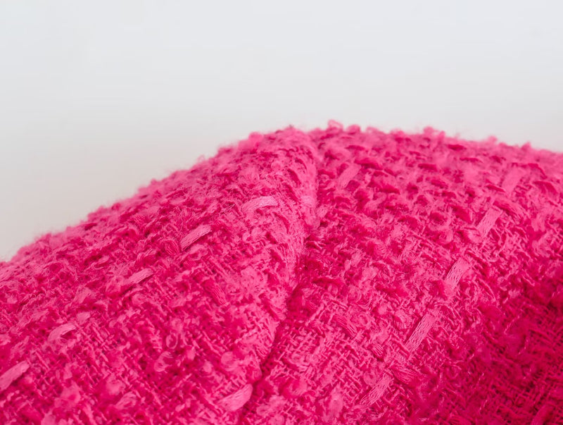 Blazer Feminino Tweed Rosa Pink