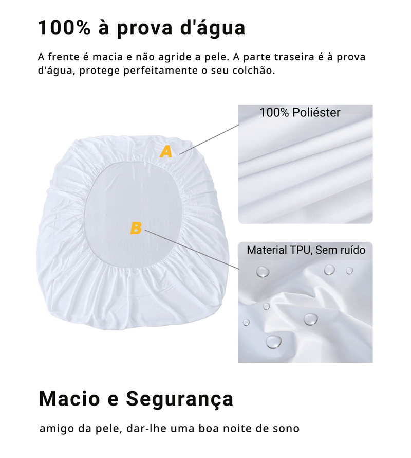 Protetor de Colchão 100% Impermeável com elástico - BELO SONO - MULTILYS