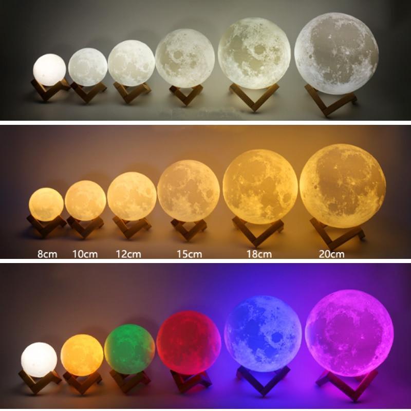 Luminária Lua Cheia 3D Multicolor - MULTILYS