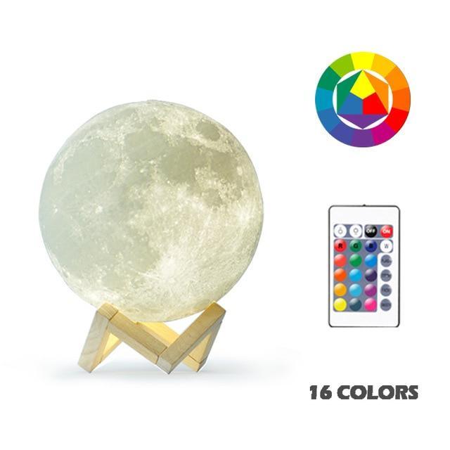 Luminária Lua Cheia 3D Multicolor - MULTILYS
